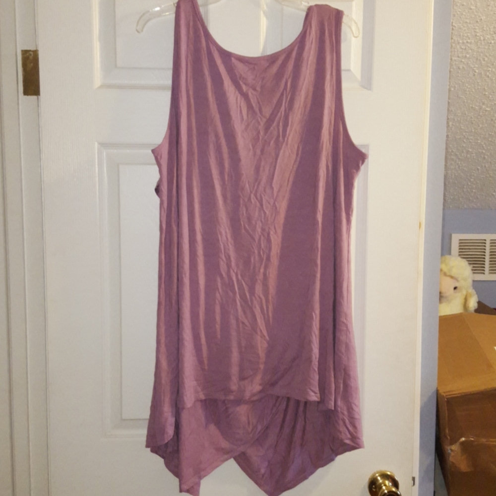 Emerald Hi-Lo Drape Back Tank, 2X